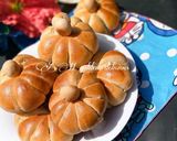 A picture of step 15 of Pumpkin shaped dinner rolls.