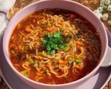 A picture of step 6 of Manchow Maggie Soup.