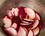 A picture of step 2 of Japanese Red Radish Pickles.