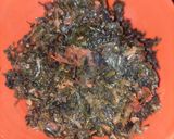 A picture of step 3 of Chaulai k saag /amaranth leaves sabzi.