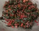 A picture of step 3 of Lal Saag Bhaja.