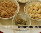 A picture of step 1 of Chiru paruppu paal payasam (Moong dal coconut milk payasam).