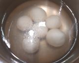 A picture of step 7 of Rasgulla with leftover rice.