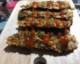 Hình bước làm 2 của món Bánh mì nướng ruốc (phiên bản bánh mì dư nên đem ra nướng ^^)