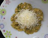 A picture of step 2 of Italian marinated zucchini with broccoli cheese pattice.