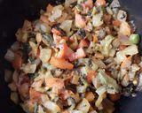 A picture of step 3 of Karele ke chilke sbzi (bittergourd peel veg).