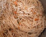 A picture of step 5 of Festive spaghetti with fried mackerel fish.