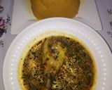 A picture of step 10 of Onunu(Rivers State Delicacy/Pounded Yam)with Turkey Pepper Soup.