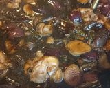 A picture of step 6 of Hong Kong Chicken with light and dark Soy Sauce.