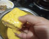 A picture of step 4 of Sandwich cheese bread pakoda.