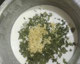 A picture of step 2 of Lahsuniya dhokla.