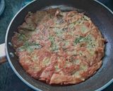 A picture of step 2 of Spinach chilla.