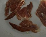 Foto del paso 6 de la receta Ensalada de Alubias templadas con setas al vino blanco, crujiente de jamón y huevo poche !!!