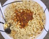 A picture of step 2 of Macaroni and stew.