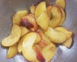 A picture of step 2 of Bourbon peach Cinnamon Rolls.