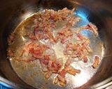 A picture of step 2 of Spinach, Leek, and Bacon Soup with Pantrucas.