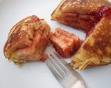 A picture of step 8 of Vanilla flavoured,strawberry jam pancakes.