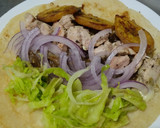 Foto del paso 12 de la receta: Wrap🥬de berenjena🍆bbq, cerdo🍖y salsa🧆mayo mostaza🌮🌯🥙
