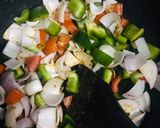 A picture of step 2 of Fried rice and shashlik.