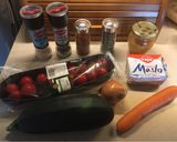 A picture of step 1 of Zucchini spread.