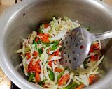 A picture of step 2 of Seekh kabab pasta.