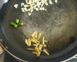 A picture of step 2 of Kara chutney, for South Indian.