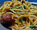 A picture of step 9 of Noodles with manchurian Pure Jain version.