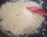 A picture of step 1 of Mohan Thaal (gram flour fudge).