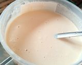 A picture of step 1 of Eggless pancakes.