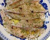 A picture of step 4 of Branzino with Vegetable Caponata and Cuttlefish.