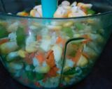A picture of step 2 of Momos with Corn and Veggies stuffing.