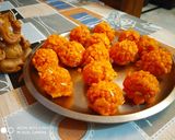 A picture of step 5 of Boondi Ladoo.