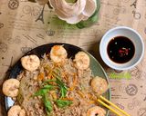Hình bước làm 3 của món Miến xào tôm thịt