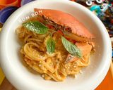 Hình bước làm 5 của món Mì Ý Sốt Cua