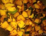 A picture of step 2 of Pumpkin and raw mango sabji.