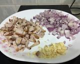 A picture of step 1 of Spicy Roasted Pork With Leeks On Rice.