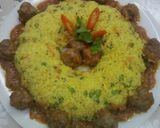 A picture of step 4 of Dawood Basha Kofta with Vegetable Rice.