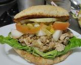 Foto del paso 15 de la receta: Sánduche🥪de pollo🍗manzana🍏 y cebolla🧅caramelizadas con queso🧀y vegetales frescos🥗