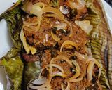 A picture of step 14 of Fish Pollichathu.