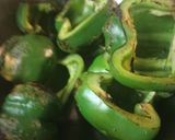 A picture of step 2 of Freezing Fire Roasted Green Bell Peppers.