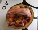 Une image de l'étape 8 de Paniers de melon à la pancetta Corse grillée et tomate Tiverta.