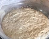 A picture of step 2 of Pizza bread - no knead, with spicy mincebeef & caramelised onion.