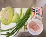 A picture of step 1 of Halal Japanese Gyoza for my friend.