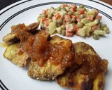 Foto del paso 5 de la receta: Berenjenas🍆🥖 empanizadas con chutney de pera🍯🌰🍐.
