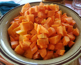 Foto del paso 2 de la receta: Crema de zanahoria y calabaza con zumo de naranja