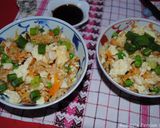 A picture of step 14 of Rice with salmon fish and vegetables.