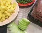 Foto langkah ke 1 dari resep Kentang Manis Daging Cincang Saus Teriyaki.
