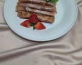 Foto langkah ke 7 dari resep Dadar Gulung Cokelat Isi Fla.