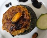 Foto del paso 10 de la receta Calabacín relleno de crema de mejillones y gambas