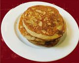 A picture of step 5 of Strawberry banana nutty pancake.